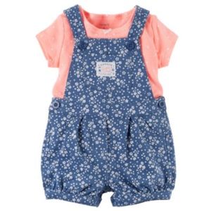 Carters 2pc Shortall Set Baby Girls  3 months